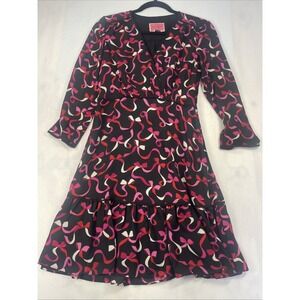 Kate Spade Dress Size 0 Black With ribbon Print